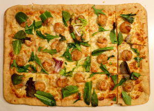 crispy shrimp pizza | The Baking Fairy
